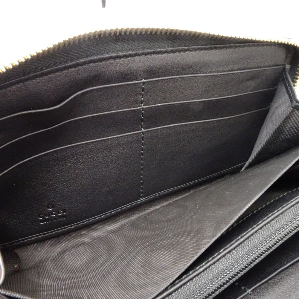 Gucci Long Wallet Round Zipper Micro Leather Black - Picture 5 of 6